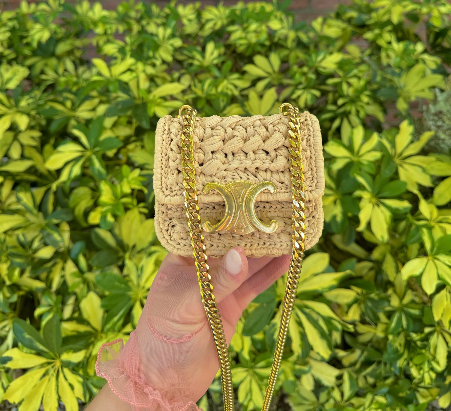 Celine 2023 Mini Chain Raffia Claude – Its A Luv Story