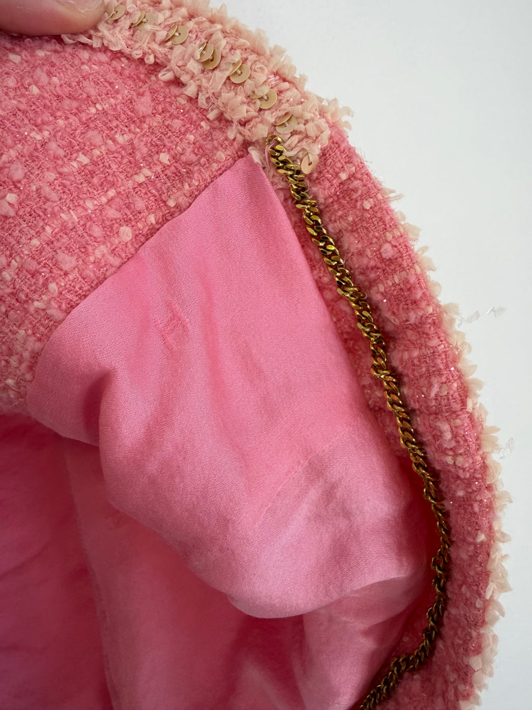 Chanel 1995 Spring “Barbie” Pink Tweed Skirt Suit