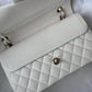 Chanel 22S Snow White Medium Caviar Double Flap Bag