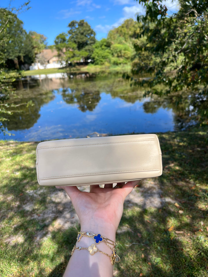 Chanel Vintage Mini Cream Lambskin Kelly Flap