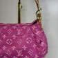 Louis Vuitton Pink Monogram Denim Mini Pleaty + Coin Pouch