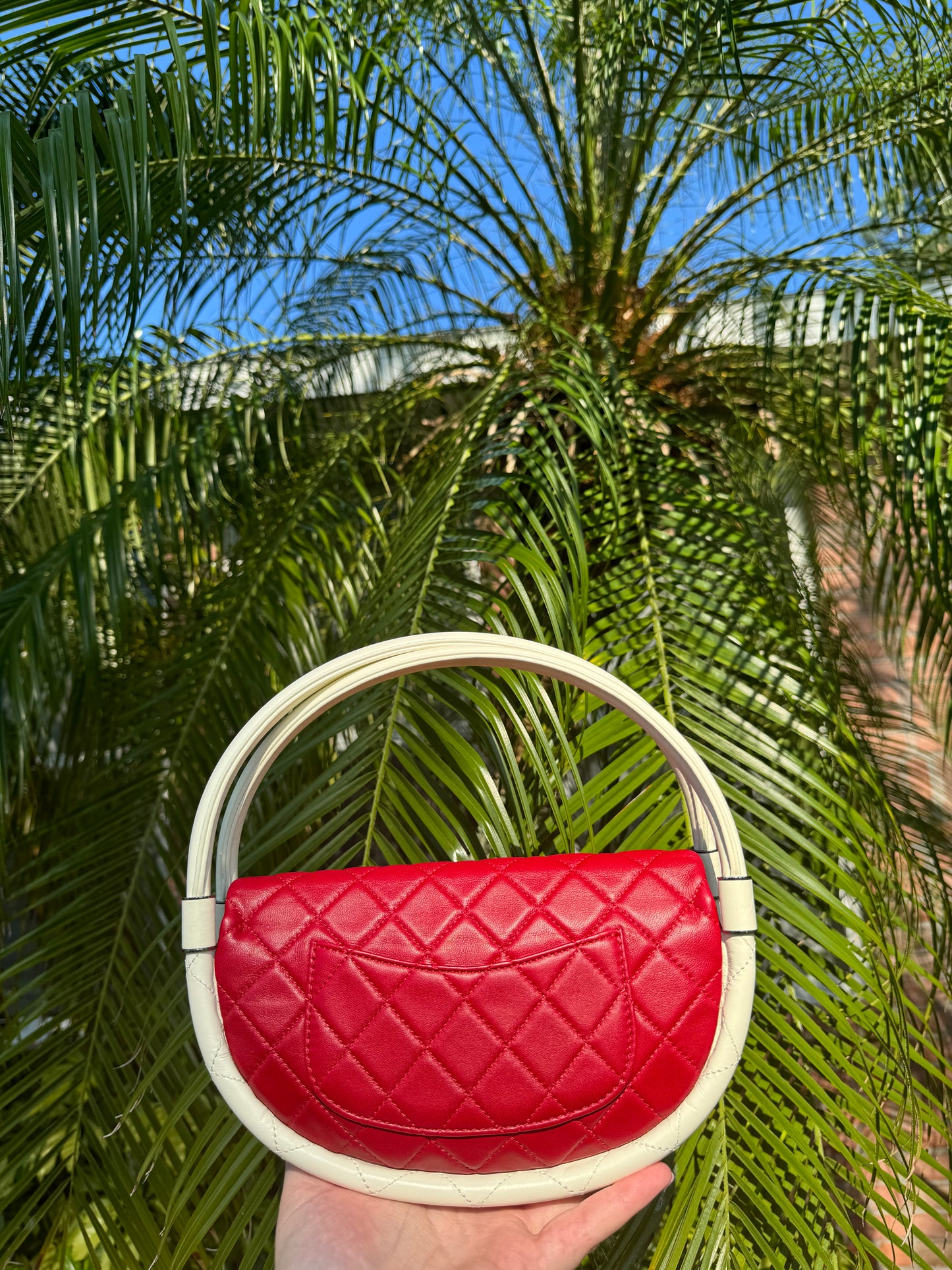 Chanel Runway Small Red Hula Hoop Bag