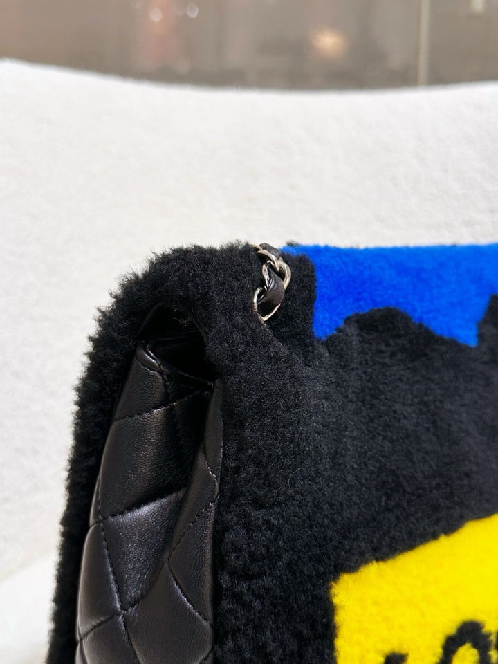 Chanel Supermarket Comic Maxi Shearling Flap Bag