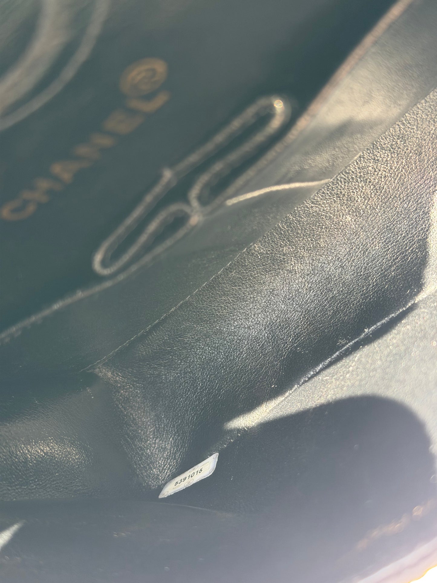 Chanel 1997 Small 24K Black Camellia Classic Flap Bag