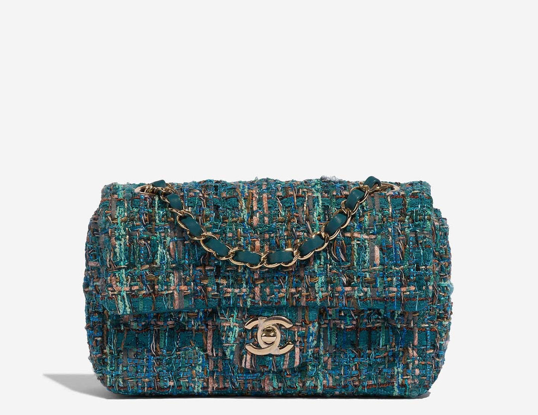 Chanel 19A Blue Egypt Tweed Mini Flap
