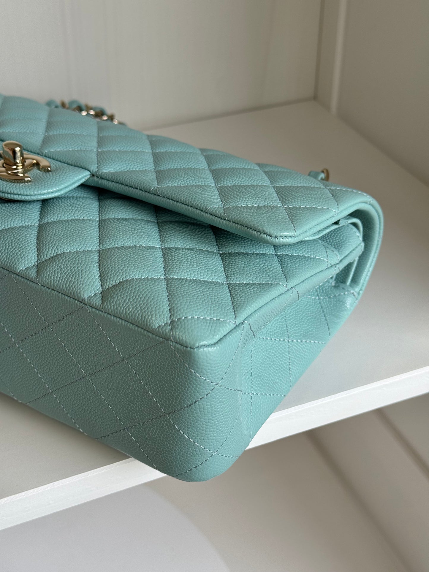 Chanel 20C Tiffany Blue Medium Caviar Flap Bag