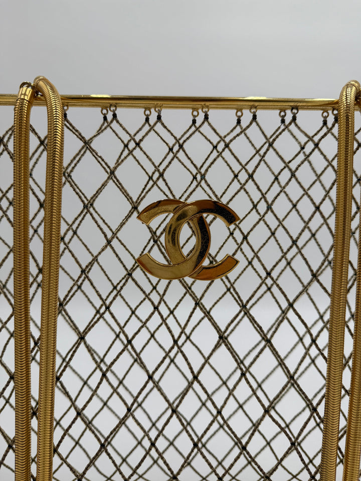 Chanel Spring 1997 Rare Gold Cage Shopping Tote