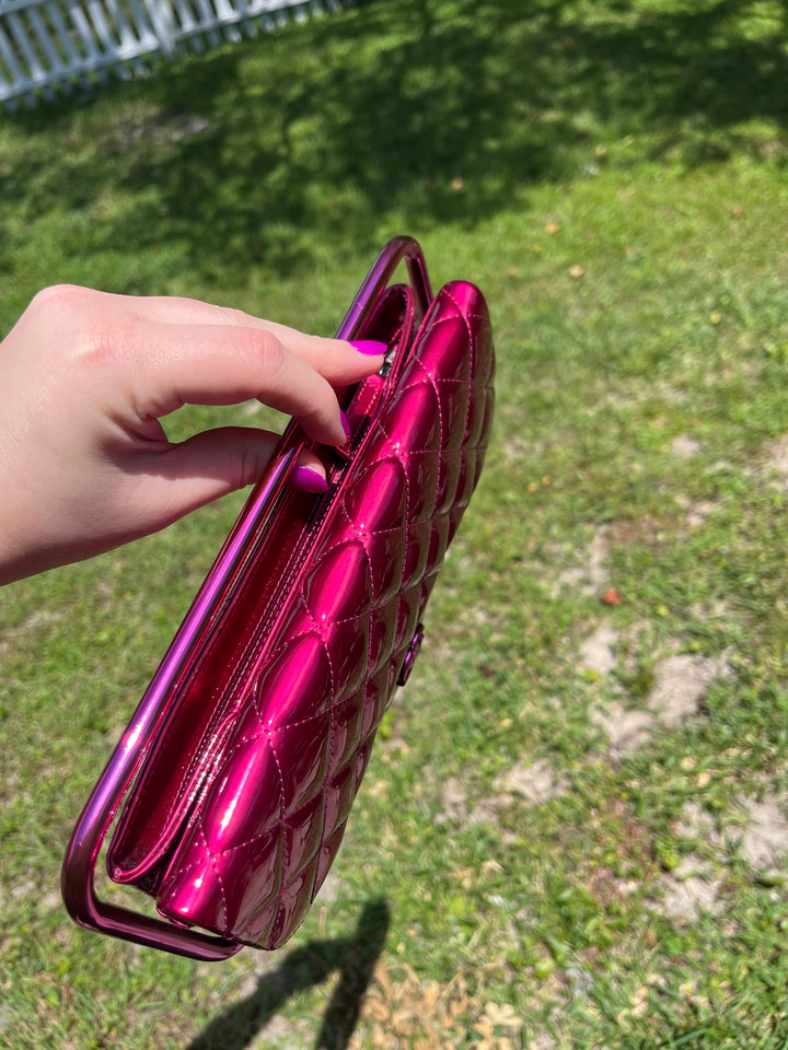 Chanel Classic Flap Patent Metallic Frame Clutch