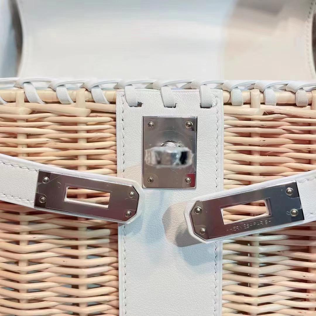 Hermes New White Mini Kelly Picnic