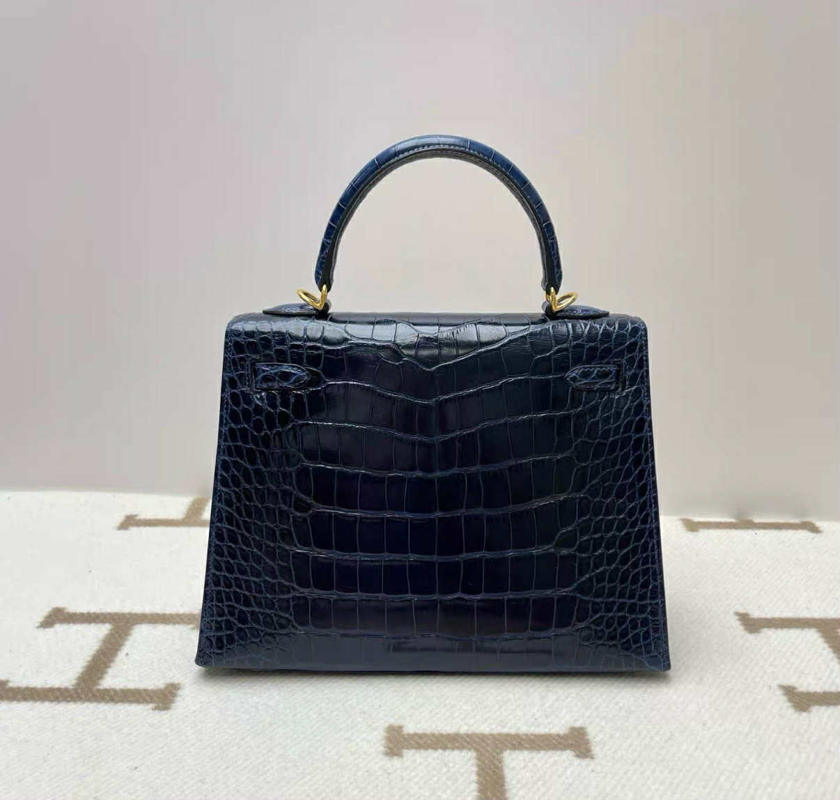 Hermes Blue Sapphire Alligator Kelly 25 Sellier