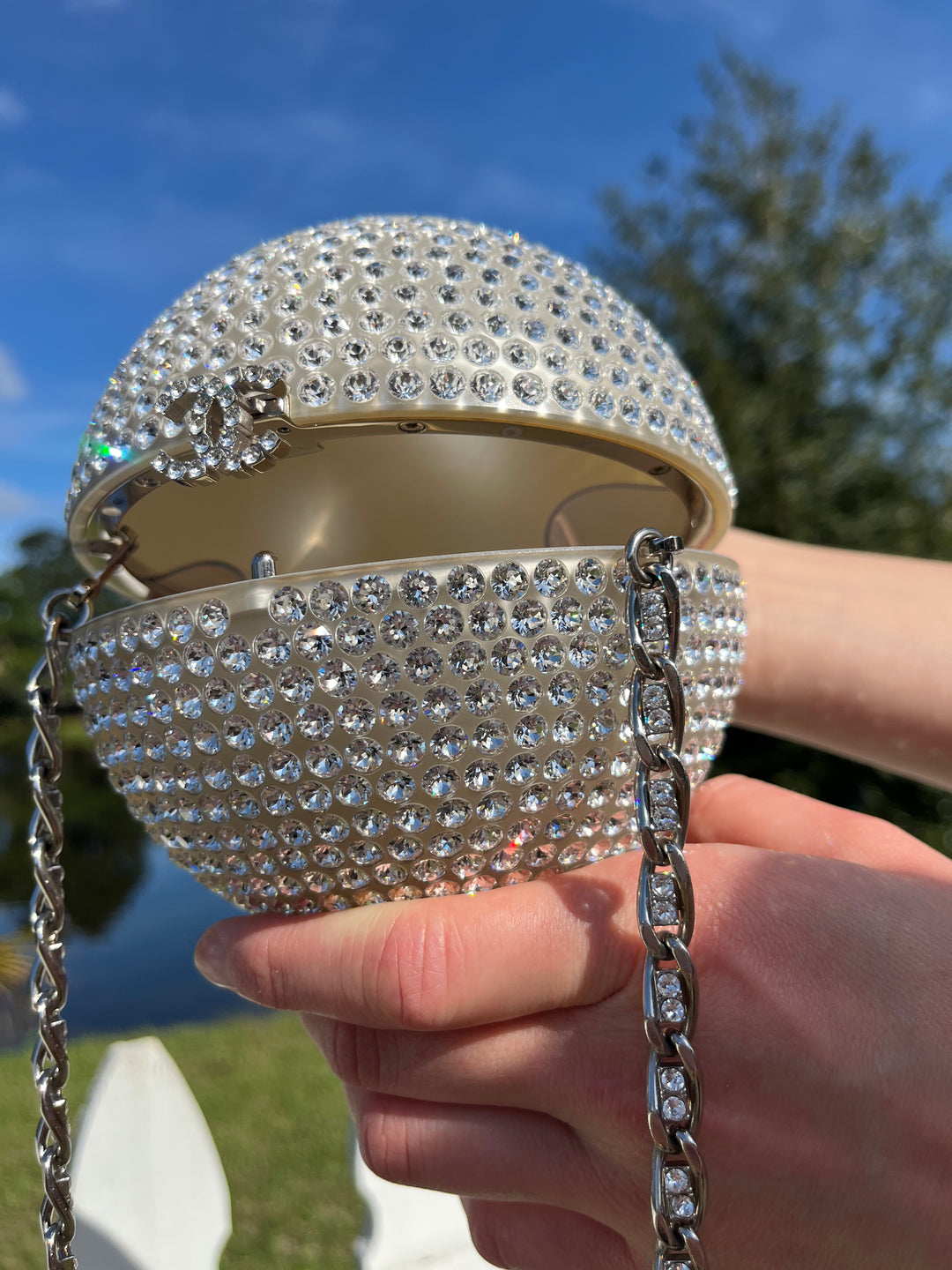 Chanel Rare Runway 2018 Crystals Minaudières Clutch Crossbody Bag