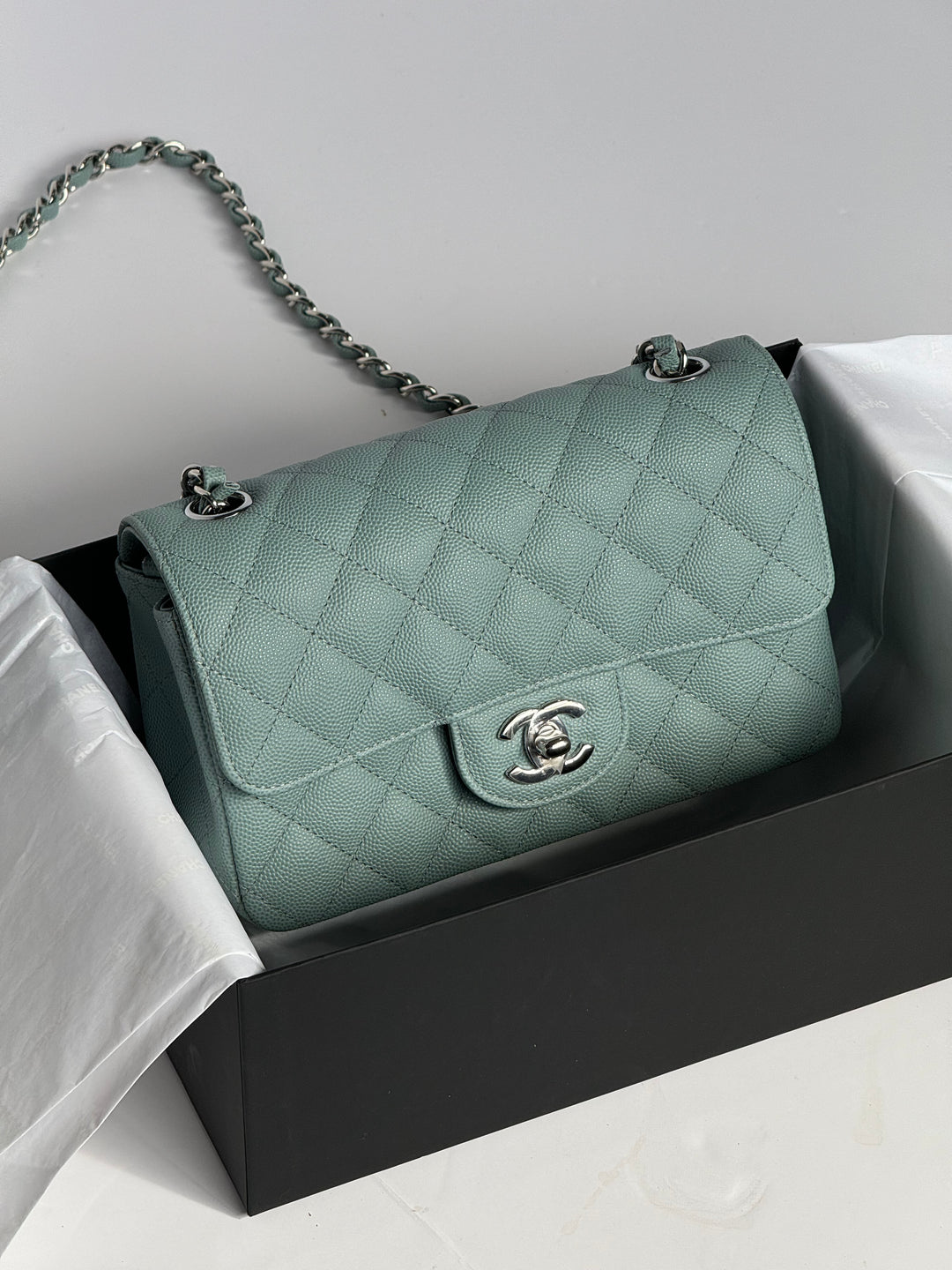 Chanel 18C Blue Caviar Mini Flap