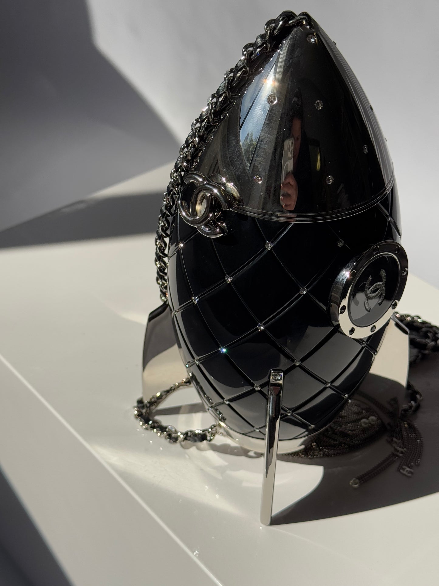 Chanel Limited Edition Black Lucite and Crystal Rocket Ship