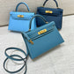 Hermes Mini Sellier New Blue Jean Epsom Kelly 20