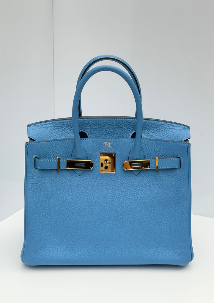 Hermes 2014 Bleu Paradis Clemence Taurillon Birkin 30