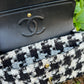 Chanel Ecru Medium Houndstooth Tweed Flap Bag