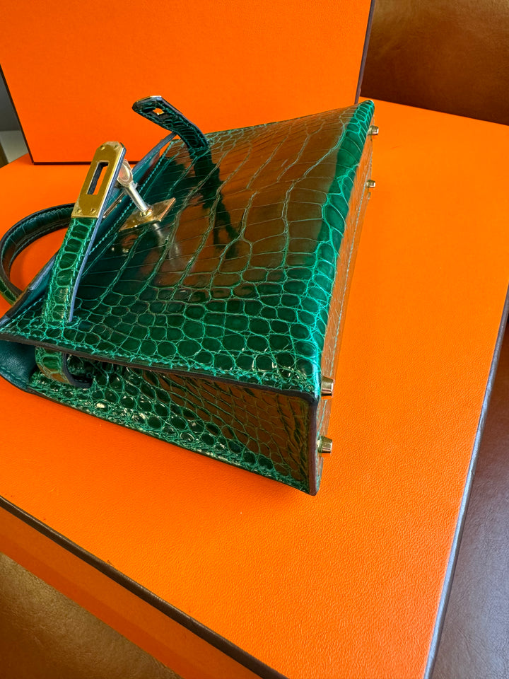 Hermes Emerald Alligator Mini Kelly
