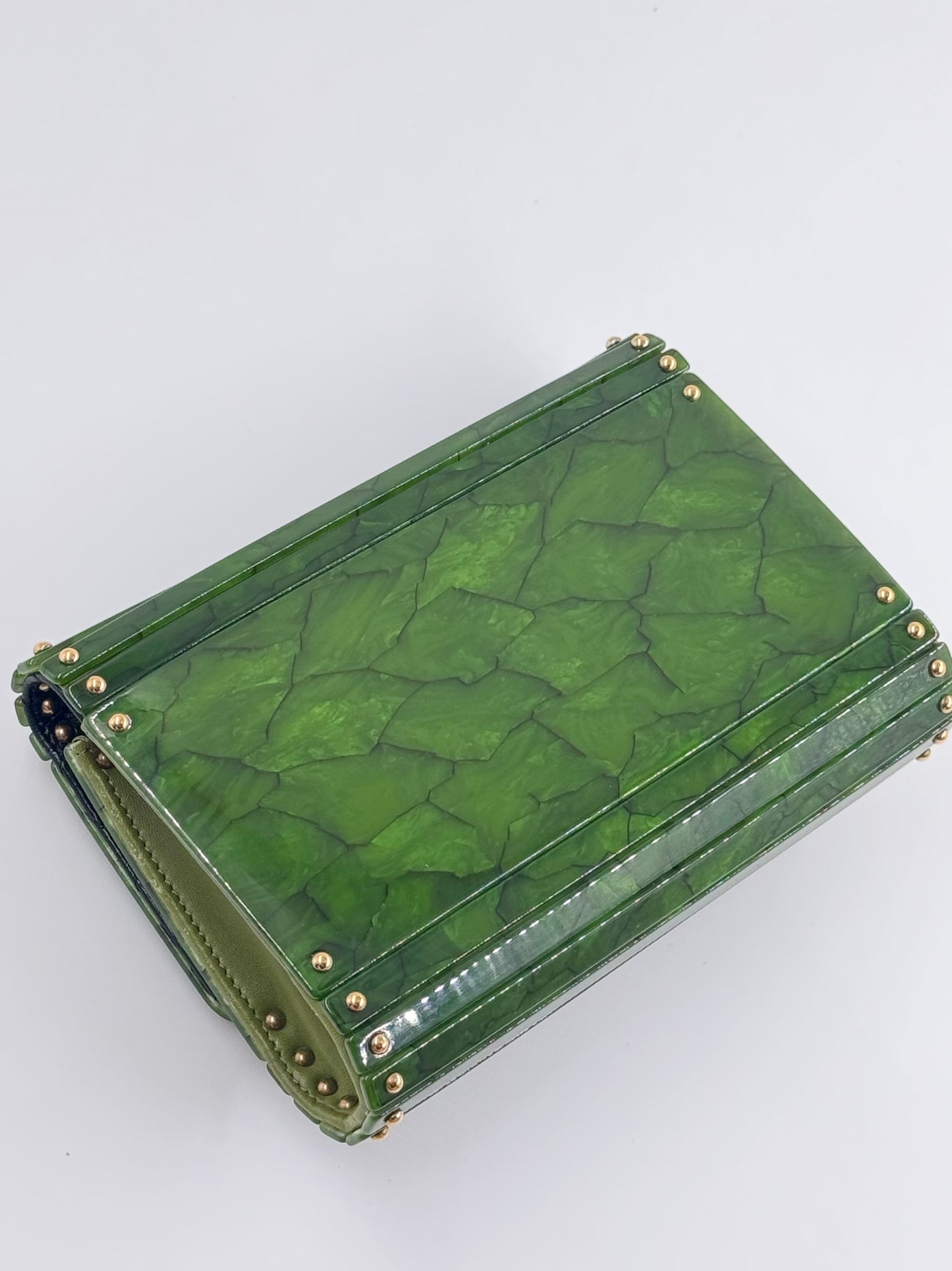 Chanel RARE Green Tortoise Minaudiere Crossbody