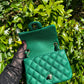 Chanel 18S Emerald Green Mini Square Caviar Flap Bag