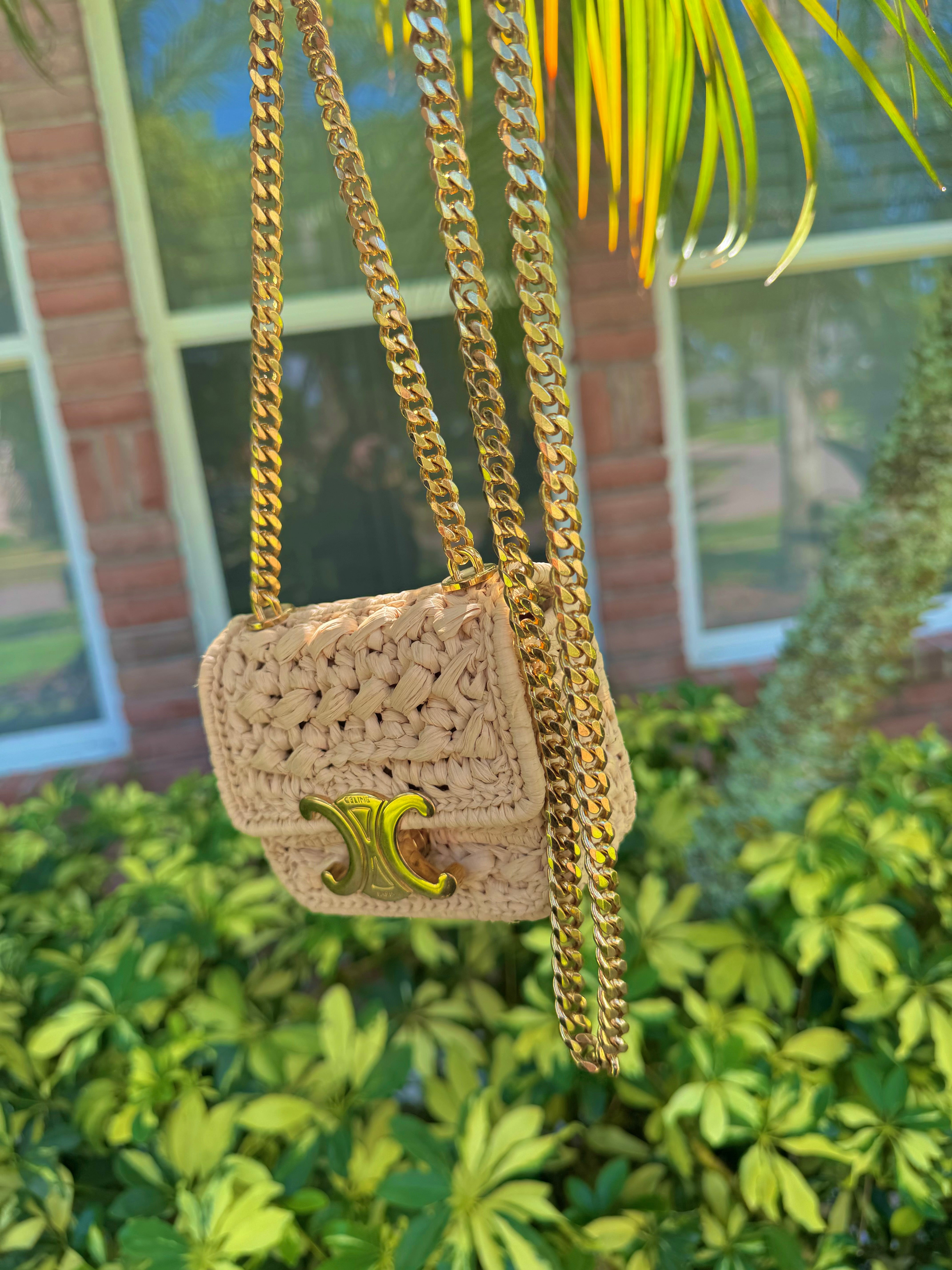 Celine 2023 Mini Chain Raffia Claude – Its A Luv Story