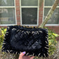 Chanel 1993 Black Velvet Whipstitch CC Flap Bag