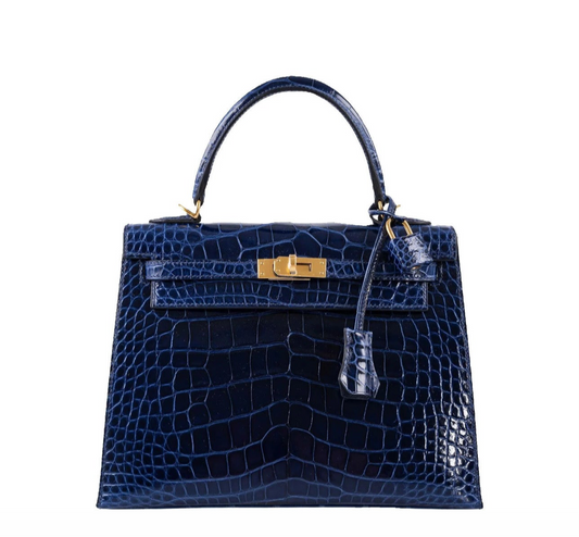 Hermes Blue Sapphire Alligator Kelly 25 Sellier