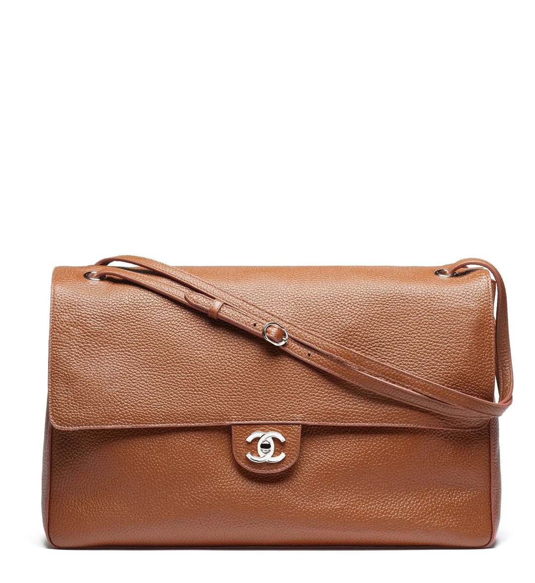 Chanel Maxi Flap Bag Camel Grained Calfskin Silver Tone Hardware Métiers D’Art 2026