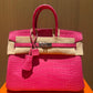 Hermes Rose Shocking Matte Alligator Birkin 25
