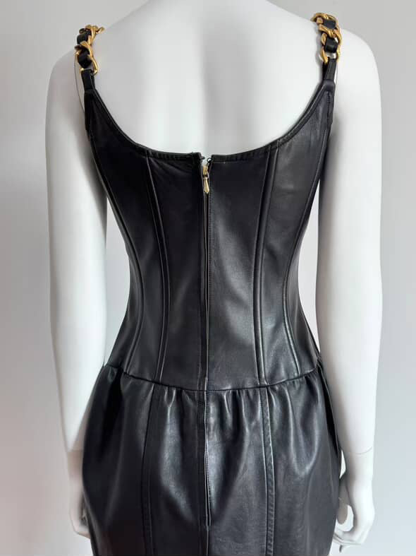Chanel 1993 Runway Extremely Rare Leather Dress
