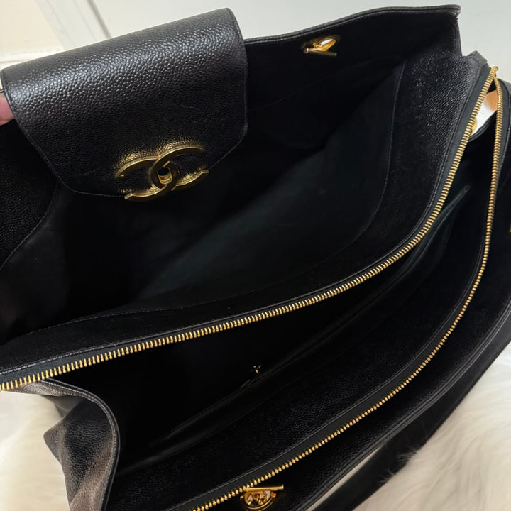 Chanel Rare Vintage Caviar XL Supermodel Tote