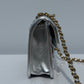 Chanel Silver Metallic Mini Braided Calfskin Flap Bag