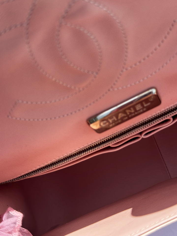 Chanel Jumbo Pink Alligator Double Flap Bag
