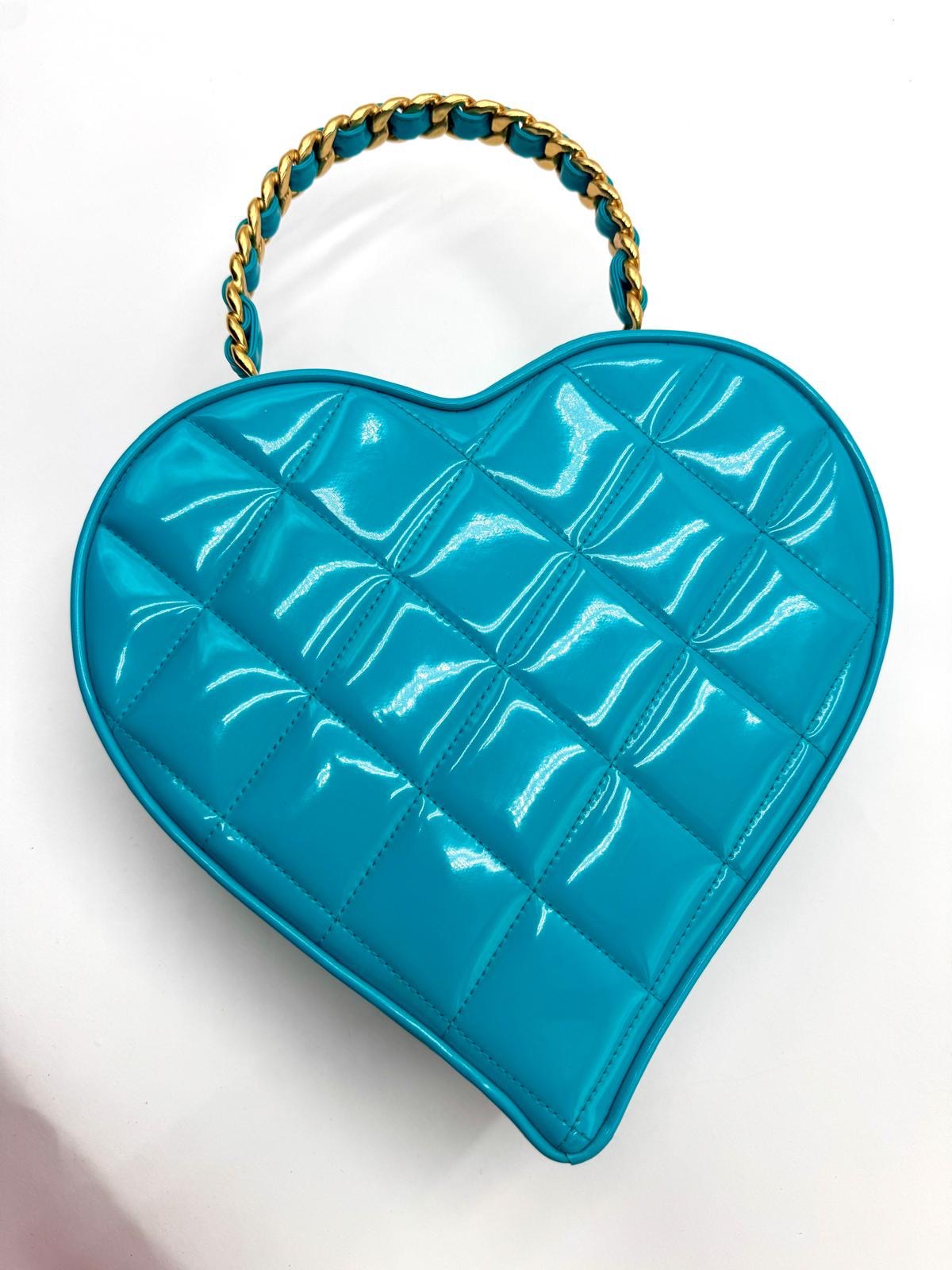 Chanel 1995 CC Blue Heart Vanity Bag