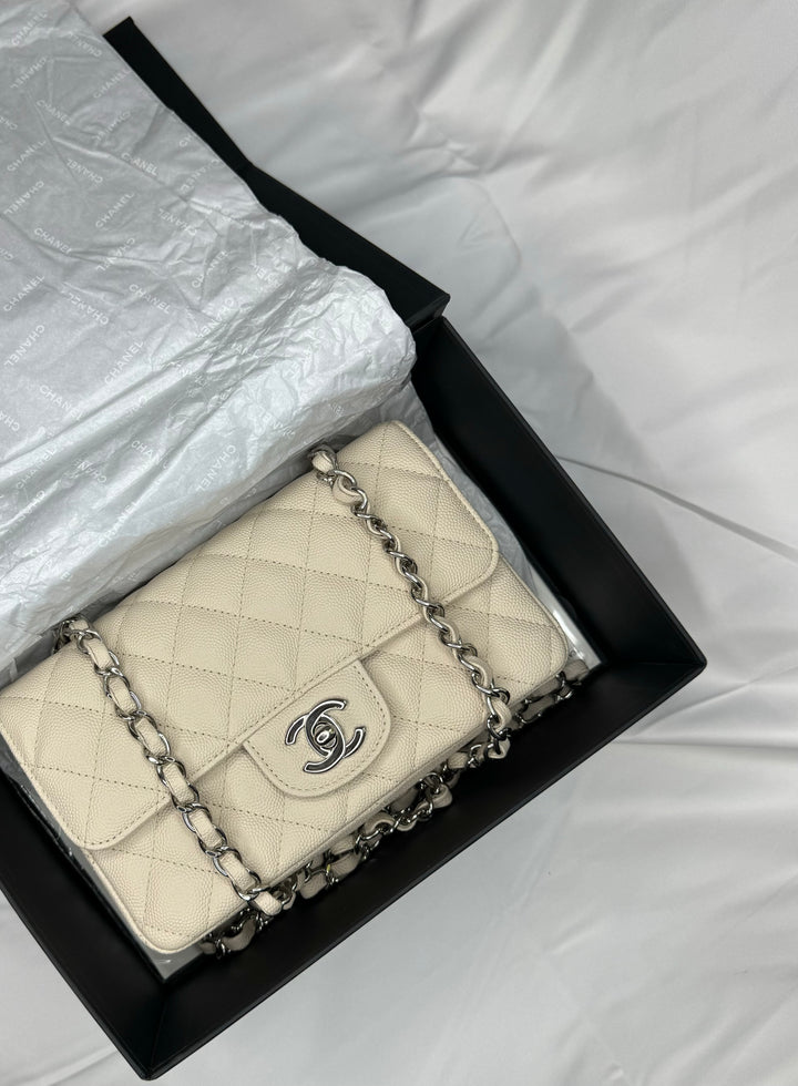 Chanel Craie Caviar Mini Flap Bag