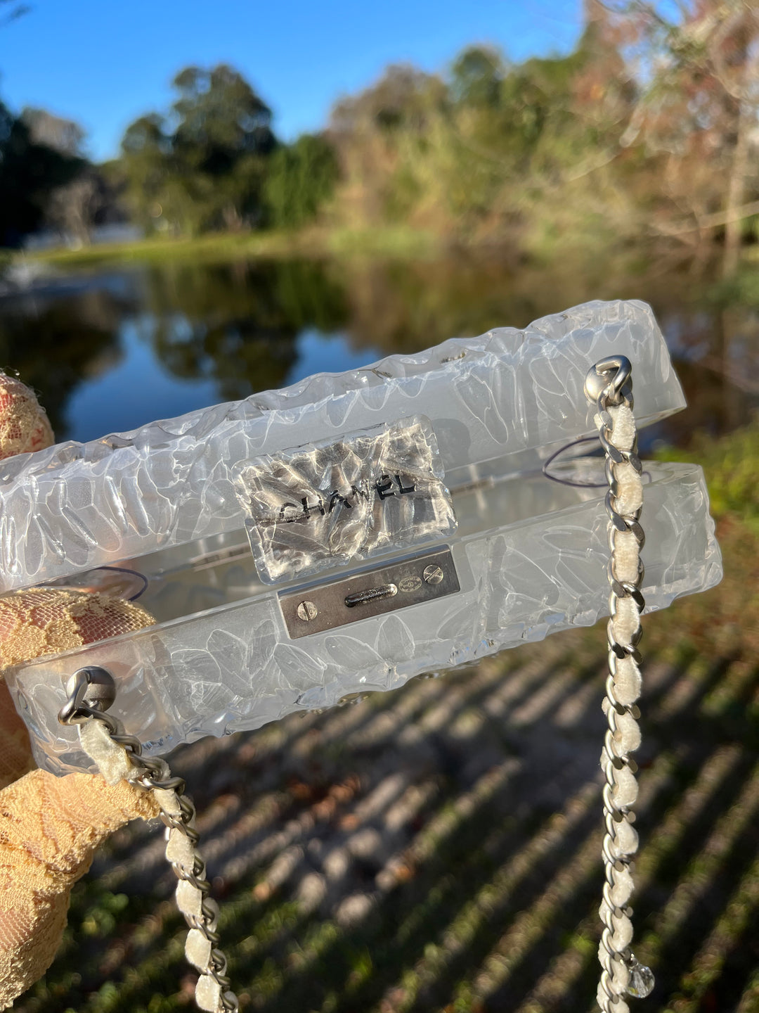 Chanel RARE Runway Acrylic Crystal CC Ice Cube Clutch