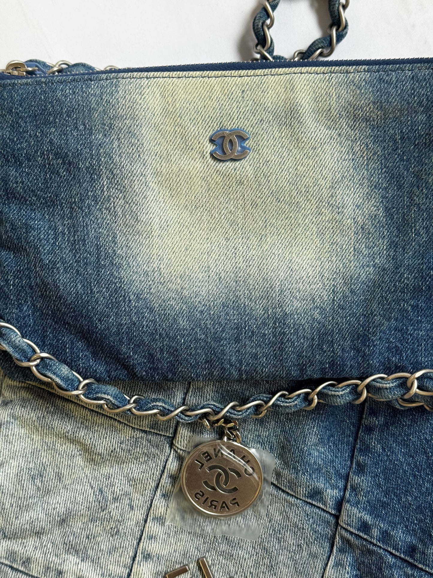 Chanel 23P Small Denim 22 Drawstring Bag