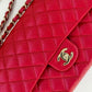 Chanel 21S Red Iridescent Medium Caviar Flap Bag