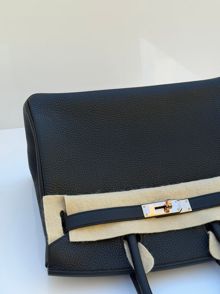 Hermès Birkin 30 — Noir Togo with Rose Gold Hardware