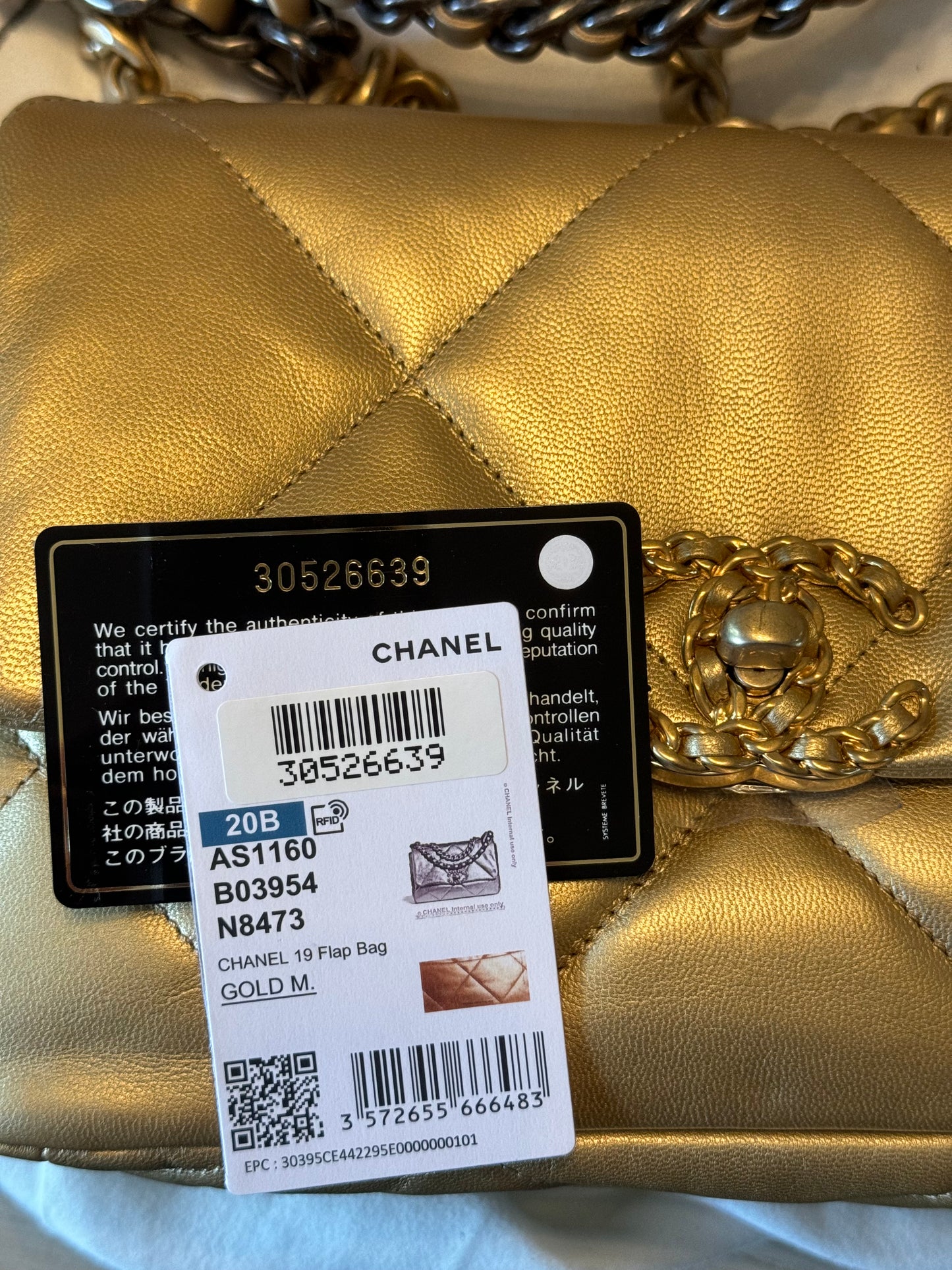 Chanel 20B Small Metallic Gold 19 Flap