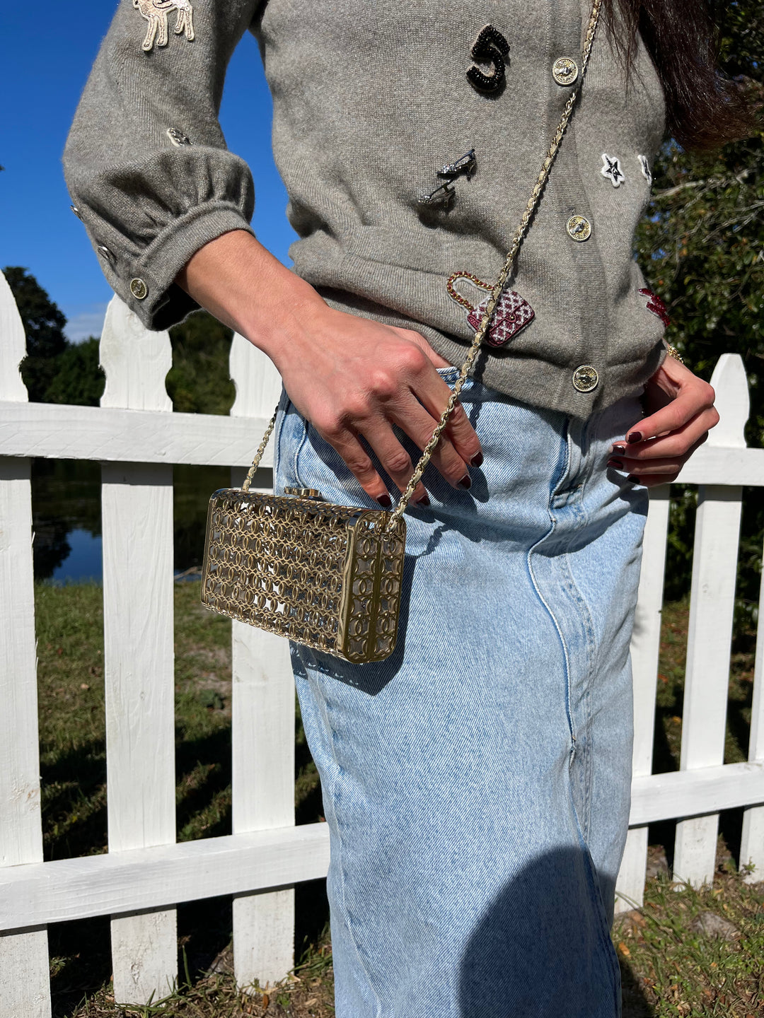 Chanel CC Moucharabieh Minaudiere Bag