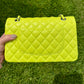 Chanel 21S Yellow Neon Lambskin Medium Flap Bag