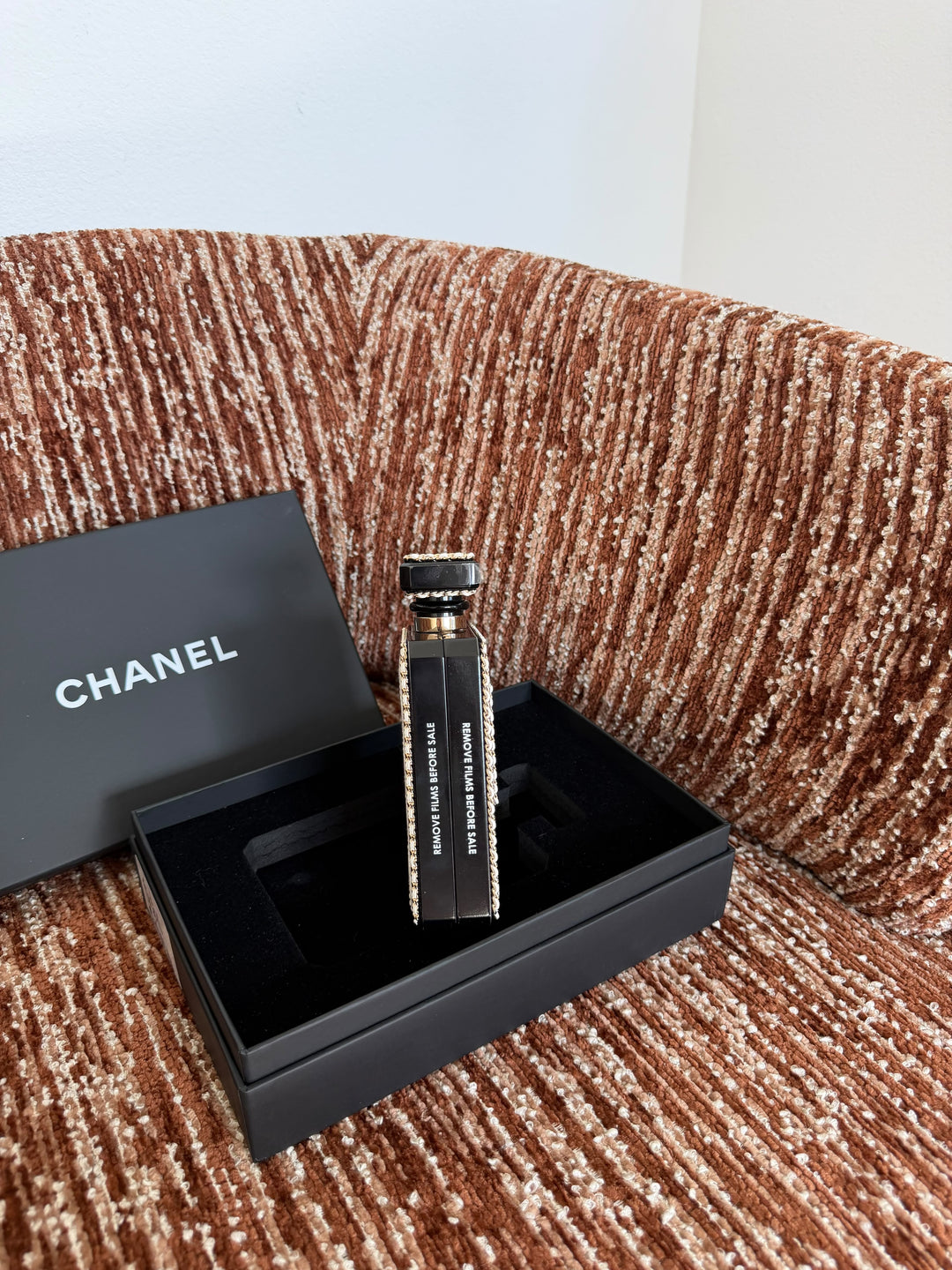 Chanel Perfume Bottle Minaudière White Quilted Leather Light Gold Hardware 2022