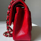 Chanel 19b Small Red Caviar Double Flap Bag