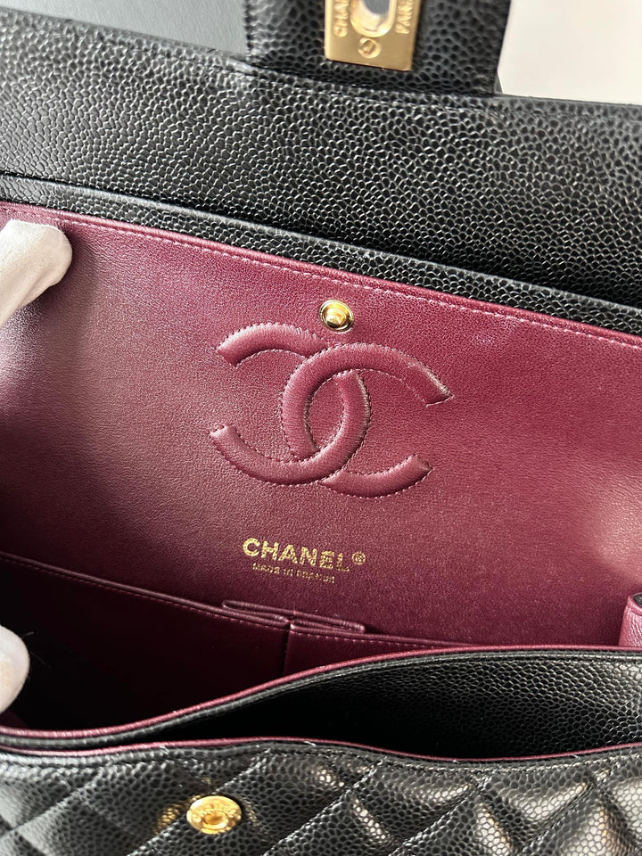 Chanel Black Medium Caviar Double Flap Bag GHW