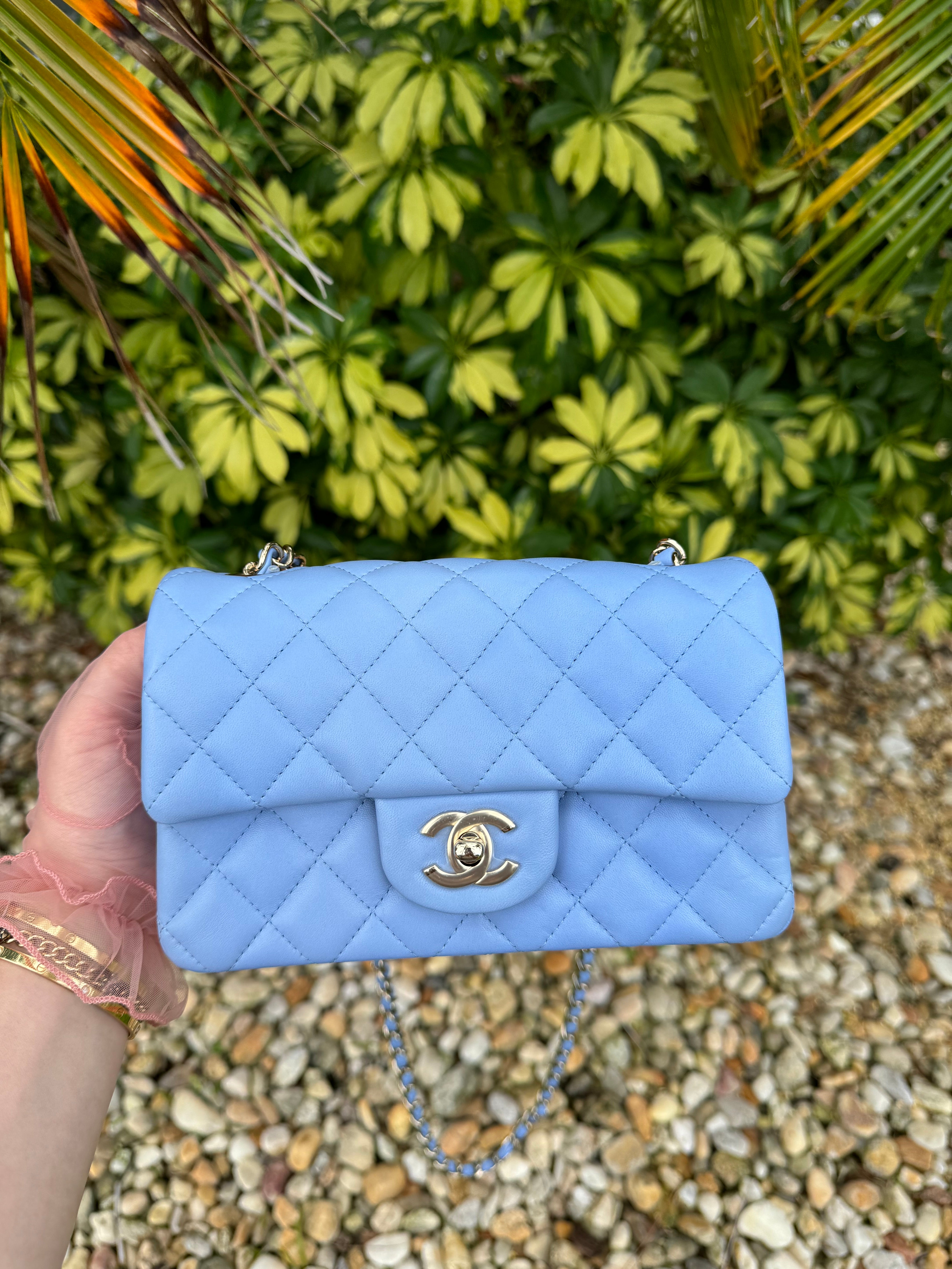 Chanel 21C Light Blue Lambskin Mini Flap Bag – Its A Luv Story