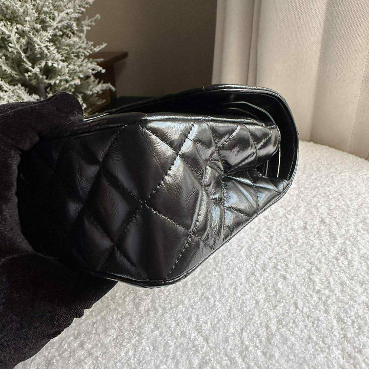 Chanel SO BLACK Small Crumpled Calfskin Double Flap Bag