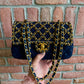 Chanel 2020 Small Woven Chain Blue Tweed Classic Flap