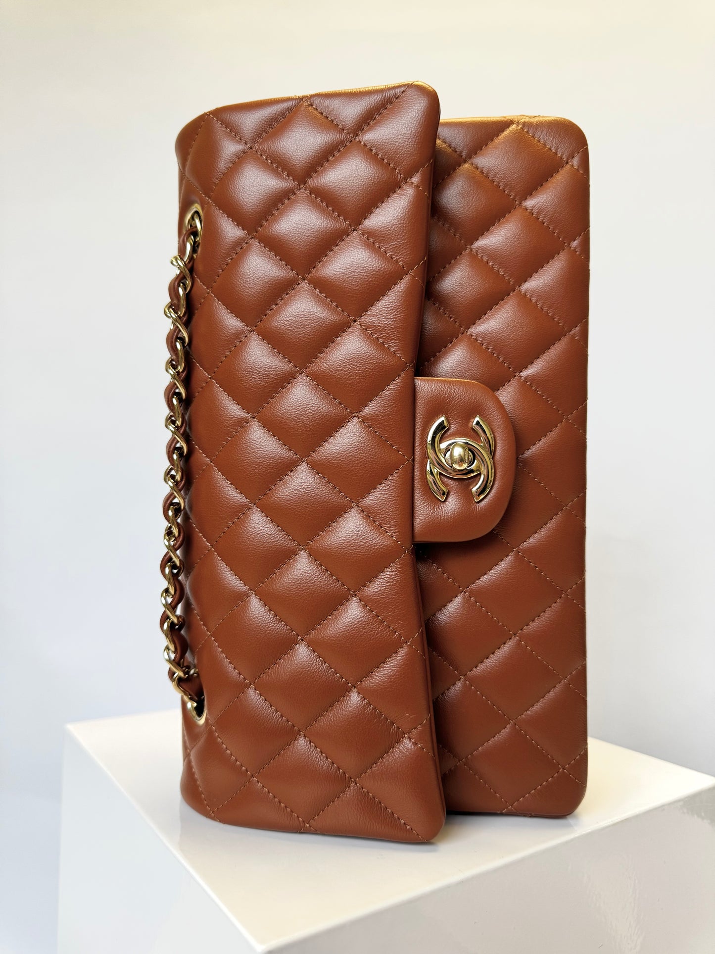 Chanel 21P Caramel Medium Lambskin Flap Bag