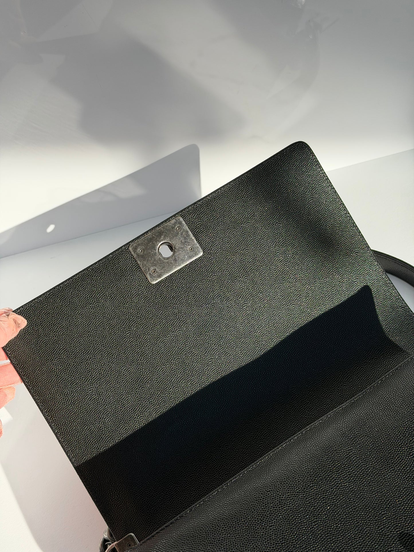 Chanel 17P Black Caviar New Medium Boy Bag