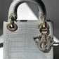 Lady Dior Baby Blue Crocodile Mini Top Handle